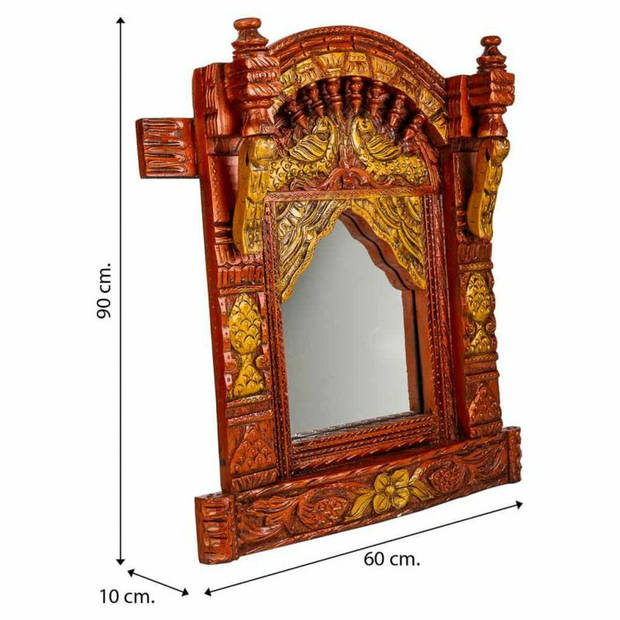 Wandspiegel Alexandra House Living Wit Mangohout 10 x 51 x 59 cm