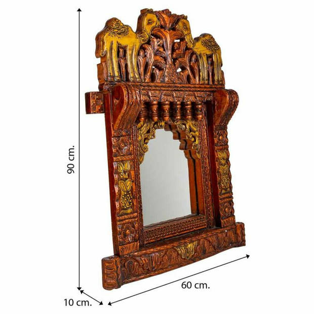 Wandspiegel Alexandra House Living Wit Mangohout 10 x 68 x 51 cm