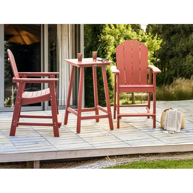 Beliani ADIRONDACK - Bistroset-Rood-Synthetisch materiaal