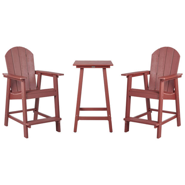 Beliani ADIRONDACK - Bistroset-Rood-Synthetisch materiaal