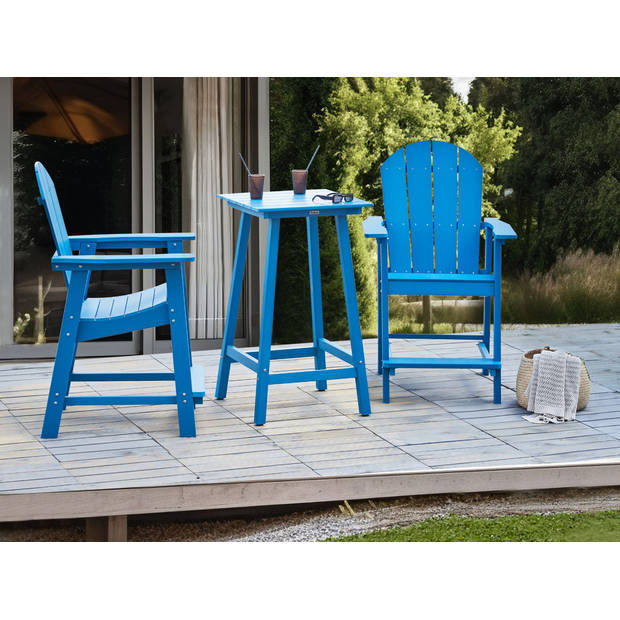 Beliani ADIRONDACK - Bistroset-Blauw-Synthetisch materiaal