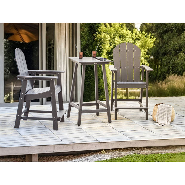 Beliani ADIRONDACK - Bistroset-Grijs-Synthetisch materiaal