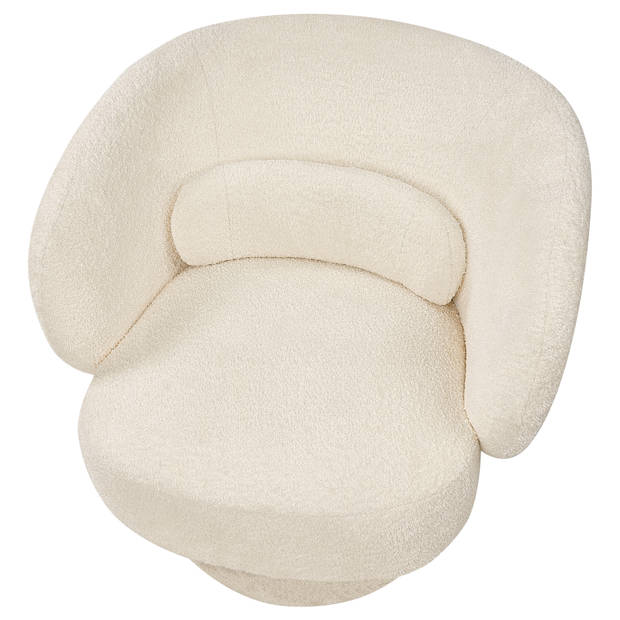 Beliani LIEKSA - Fauteuil-Wit-Bouclé