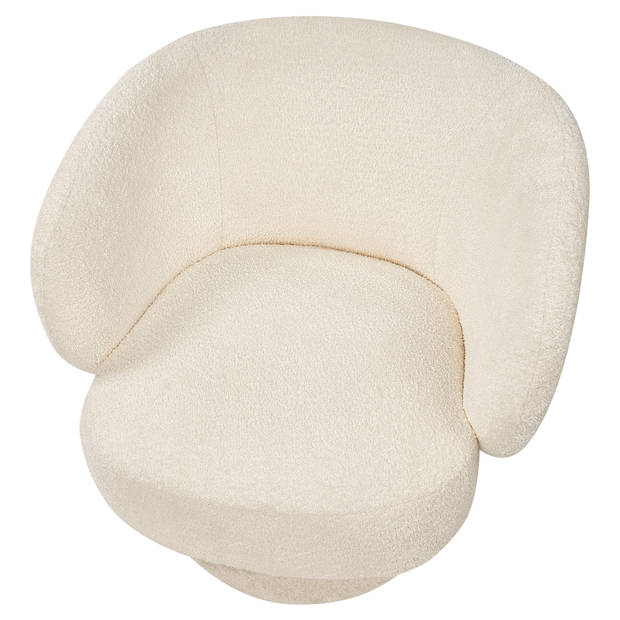 Beliani LIEKSA - Fauteuil-Wit-Bouclé