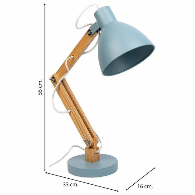 Flexo/bureaulamp Alexandra House Living Blauw Metaal 16 x 55 x 33 cm