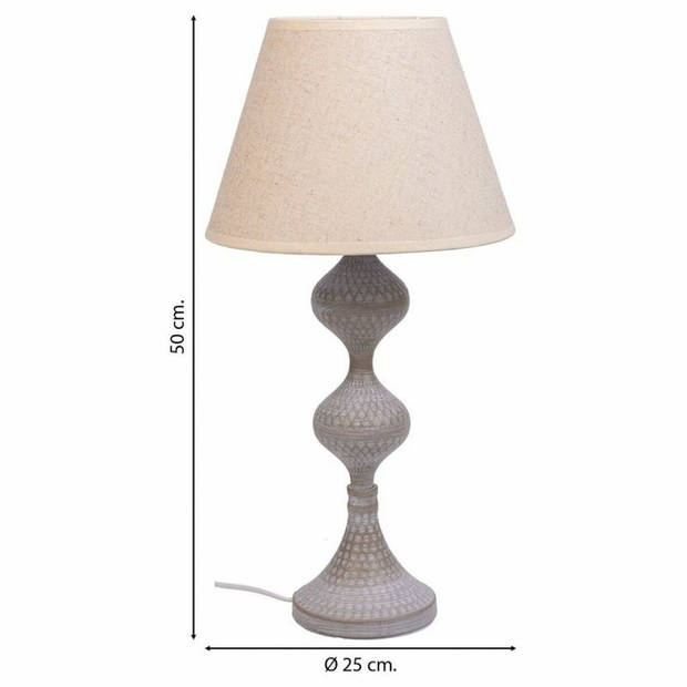 Bureaulamp Alexandra House Living Wit Grijs Metaal Stof 220-240 V 25 x 50 x 25 cm