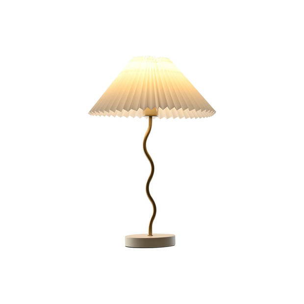 Bureaulamp Home ESPRIT Wit Gouden Linnen Metaal 50 W 220 V 36 x 36 x 52 cm