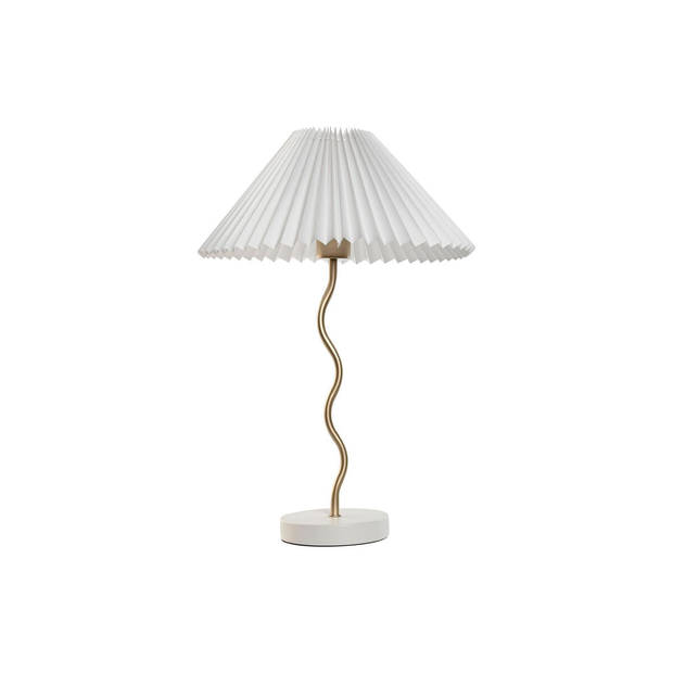 Bureaulamp Home ESPRIT Wit Gouden Linnen Metaal 50 W 220 V 36 x 36 x 52 cm