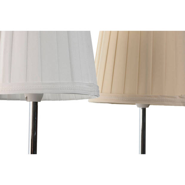 Bureaulamp Home ESPRIT Wit Beige Metaal Porselein 20 W 220 V 17,5 x 17,5 x 35 cm (2 Stuks)