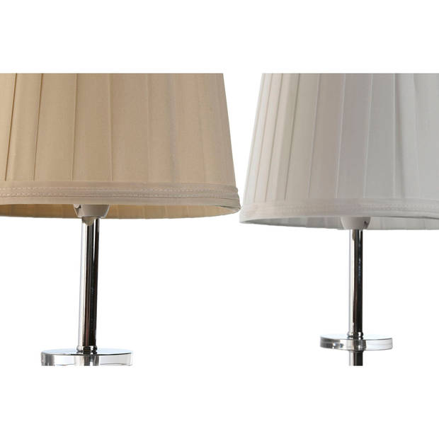 Bureaulamp Home ESPRIT Wit Beige Metaal 25 W 220 V 20 x 20 x 43 cm (2 Stuks)