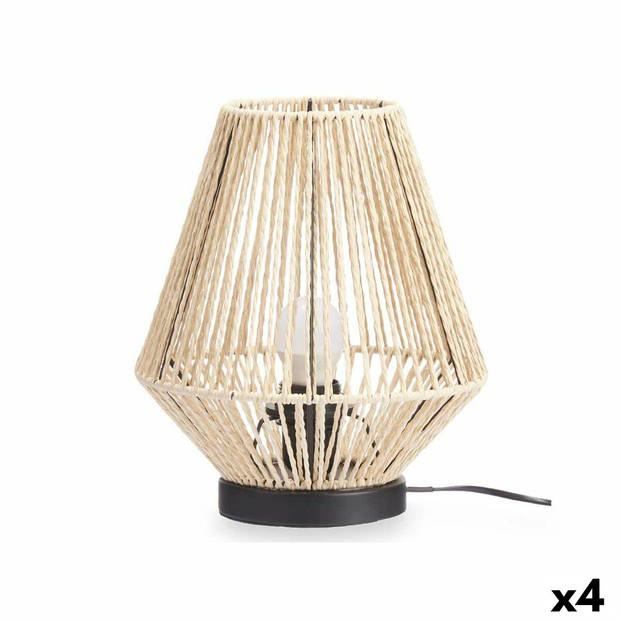 Bureaulamp Piramide 40 W Touw Bruin Zwart 23 x 26 x 23 cm (4 Stuks)