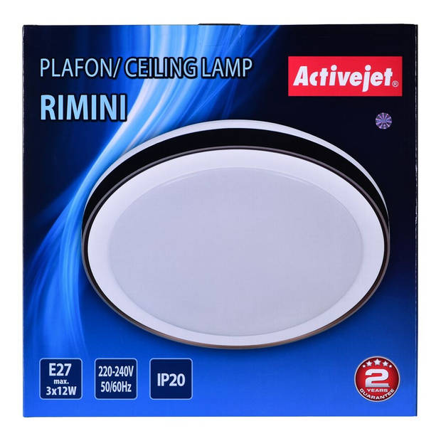 Plafondlamp Activejet AJE-RIMINI Wit Zwart 12 W