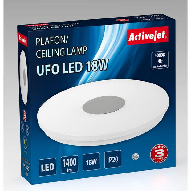 Plafondlamp Activejet AJE-UFO Wit Metaal 18 W