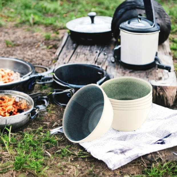 HIXA Melamine Soepkommen - 15cm - 6 Stuks - Campingservies - PINE