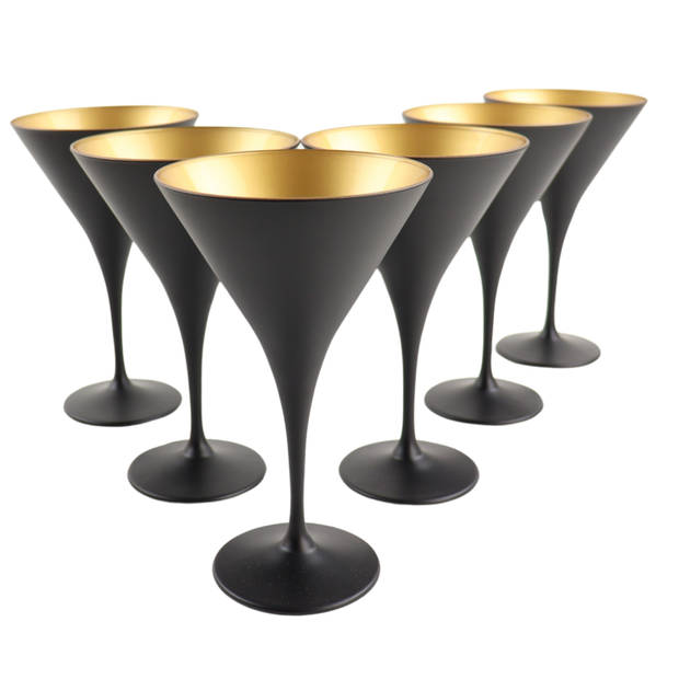 OTIX Martini Glazen - Set van 6 - Cocktailglazen - 230ml - Zwart