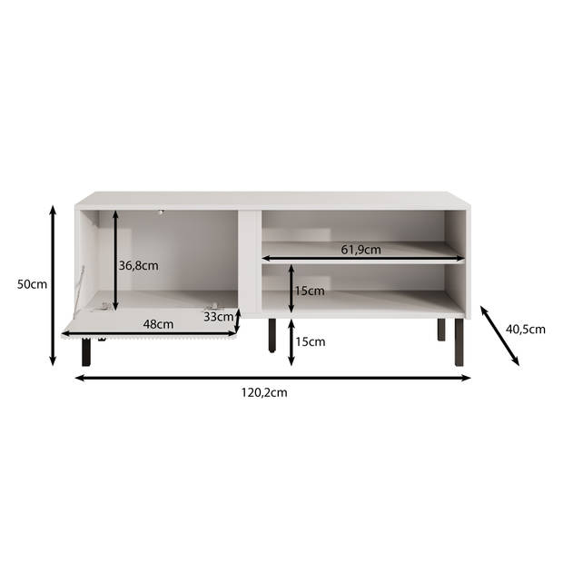 Meubella TV-Meubel Margareth - Wit - 100 cm