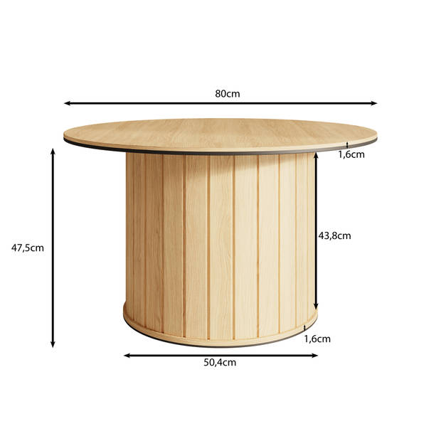 Meubella Salontafel Royale - Eiken - 80 cm