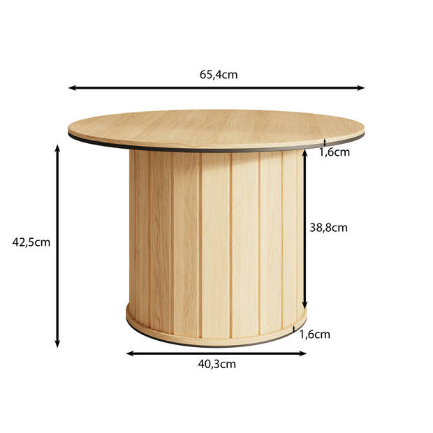 Meubella Salontafel Royale - Eiken - 66 cm