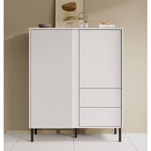 Meubella Dressoir Margareth - Wit - 100 cm - Hoog