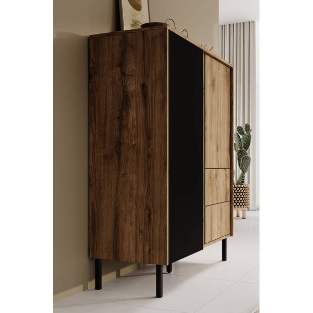 Meubella Dressoir Margareth - Eiken - 100 cm - Hoog