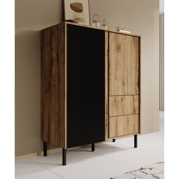 Meubella Dressoir Margareth - Eiken - 100 cm - Hoog