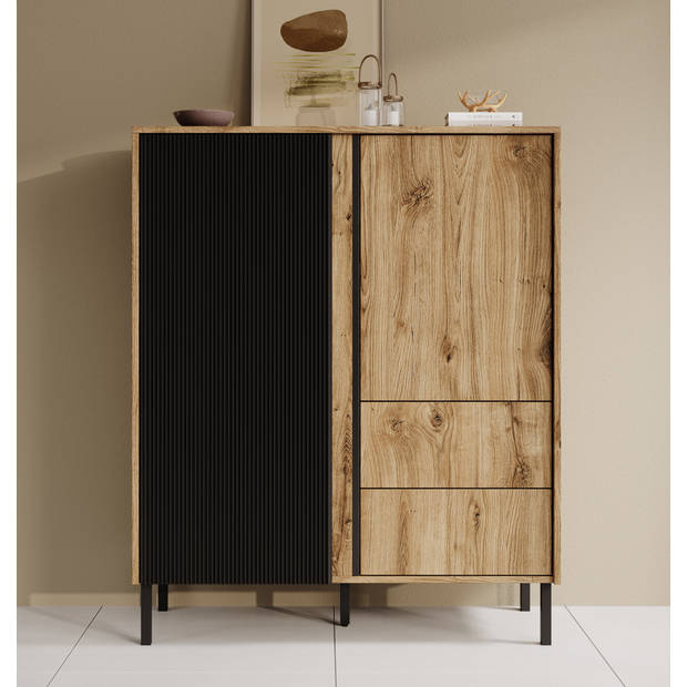 Meubella Dressoir Margareth - Eiken - 100 cm - Hoog