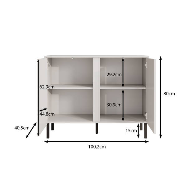 Meubella Dressoir Margareth - Eiken - 100 cm