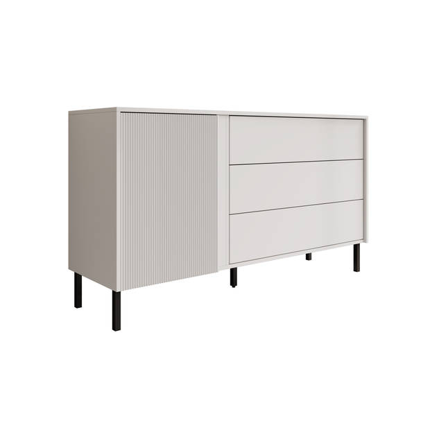 Meubella Dressoir Margareth - Wit - 145 cm - 3 lades