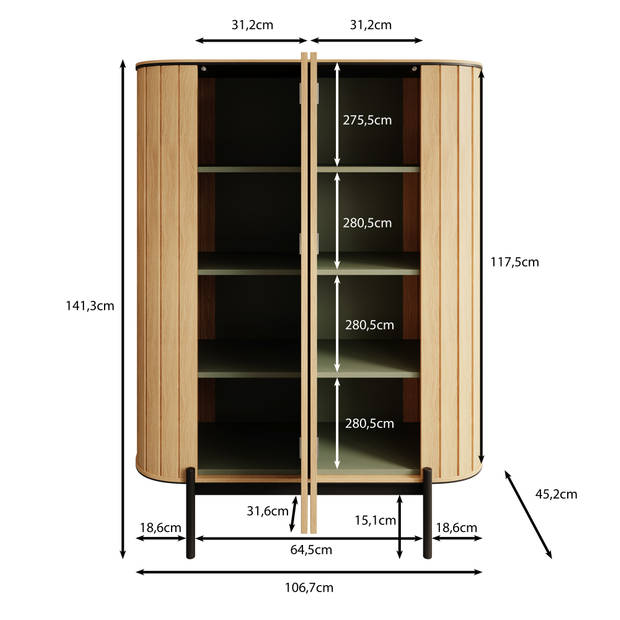 Meubella Dressoir Royale - Eiken - 107 cm