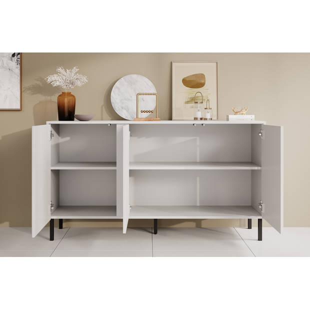 Meubella Dressoir Margareth - Wit - 145 cm