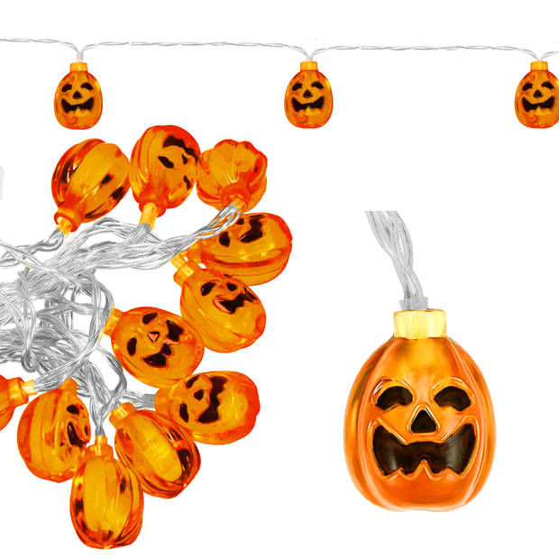 Springos Halloween Decoratie - Lichtslingers - Verlichting - Pompoenen - 20 Led