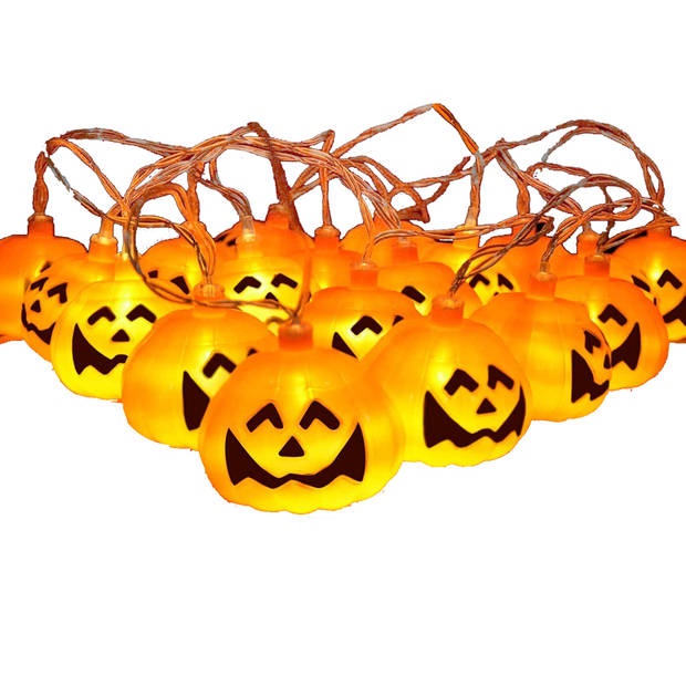 Springos Halloween Decoratie - Lichtslingers - Verlichting - Pompoenen - 20 LED