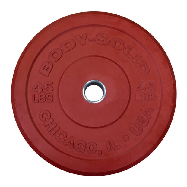 Body-Solid Chicago Extreme Gekleurde Olympische Bumperplates 15 kg Geel