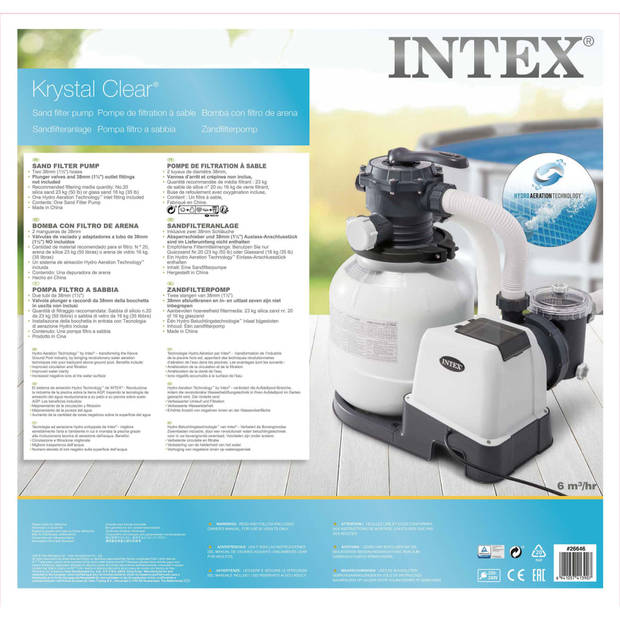 Intex Krystal Zandfilter Systeem 2100 - 6000 Liter per uur