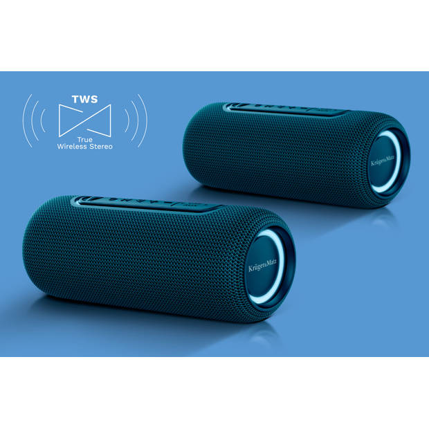 Krüger & Matz Street Draadloze Draagbare Bluetooth 5.0 Speaker Waterdicht - RGB Verlichting - Rood