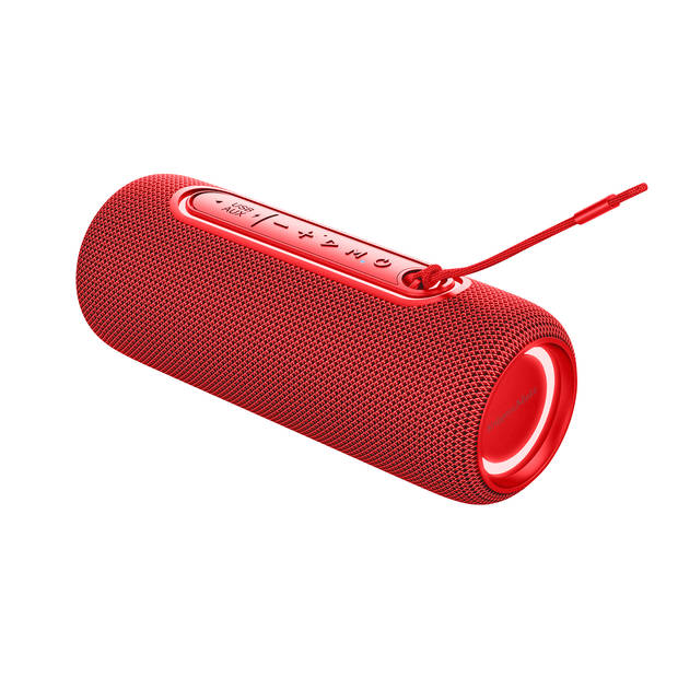 Krüger & Matz Street Draadloze Draagbare Bluetooth 5.0 Speaker Waterdicht - RGB Verlichting - Rood