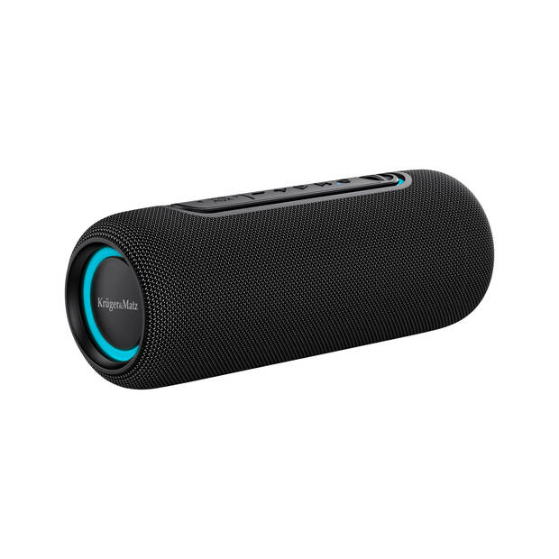 Krüger & Matz Street Draadloze Draagbare Bluetooth 5.0 Speaker Waterdicht - 20W - Zwart