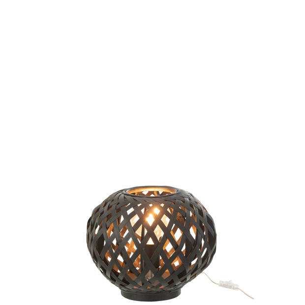 J-line - Table Lamp Bamboo Black - 30x30x24.5cm