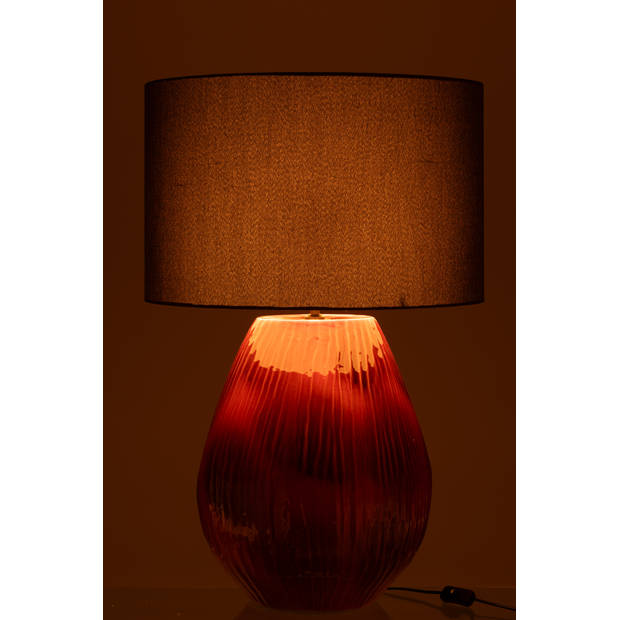 J-line - Lamp Akane Keramiek Rood Large - 55.5x55.5x85cm