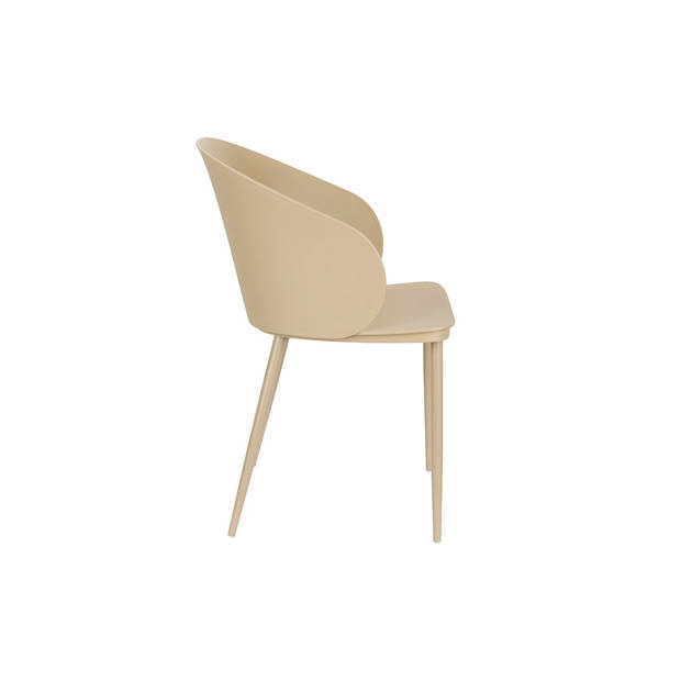 Giga Meubel - Eetkamerstoel Beige - Staal - Zitdiepte 44cm - 57x54x81cm - Gigi