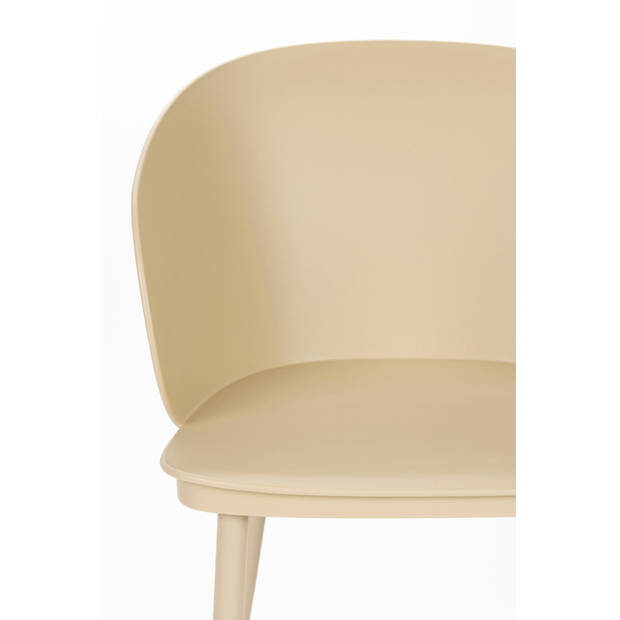 Giga Meubel - Eetkamerstoel Beige - Staal - Zitdiepte 44cm - 57x54x81cm - Gigi