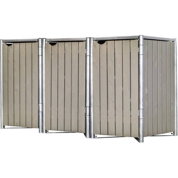 Hide® Containerombouw 3 afvalcontainers HD04406 Hout - Kliko ombouw