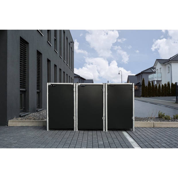 Hide® Containerombouw 3 afvalcontainers HD04401 zwart- Kliko ombouw