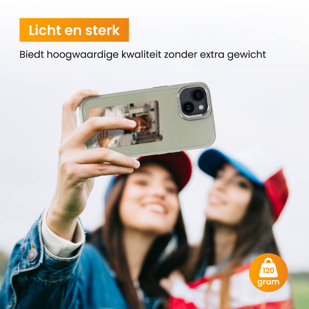 R2B Foto Hoesje geschikt voor iPhone 14 - Incl. Screenprotector - E-ink Telefoonhoesje met eigen foto incl. App - Grijs