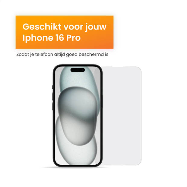 R2B Screenprotector geschikt voor iPhone 16 Plus - 2 Stuks - Incl. Installatieframe & Reinigingskit - Screenprotectors