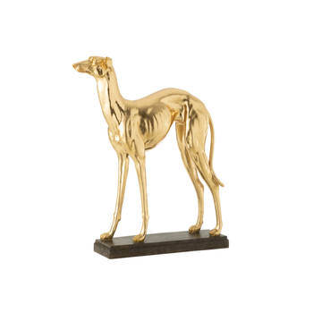 J-line - Windhond Rechtdoor Poly Goud - 50x14.5x62.5cm