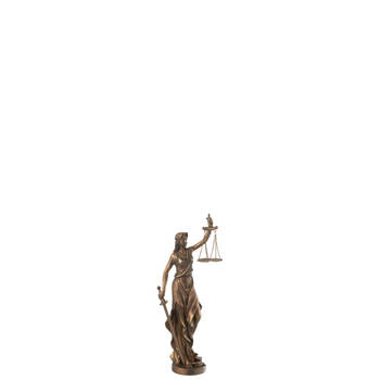 J-line - Vrouw Justitia Resin Koper Small - 15.5x9x39cm