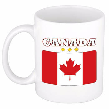 Beker / mok met vlag van Canada 300 ml - feest mokken