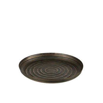 J-line - Plateau Rond Klassiek Ijzer Brons Small - 40.5x40.5x5cm