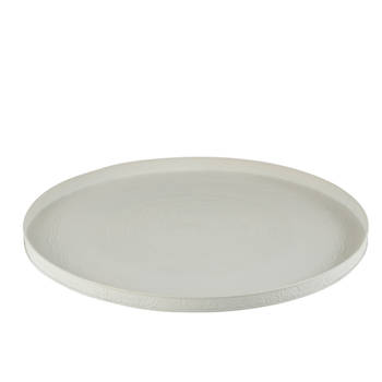 J-line - Plateau Rond Klassiek Ijzer Wit Large - 61x61x3cm